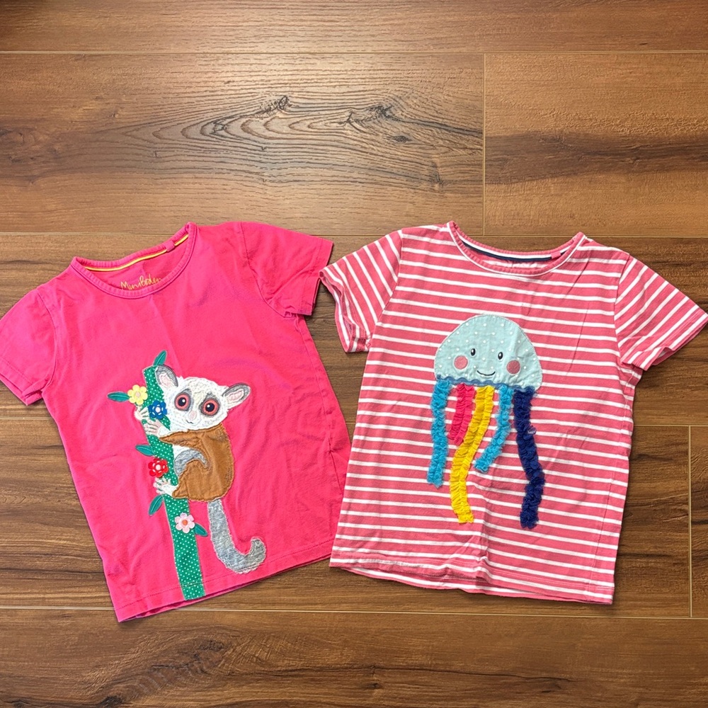 Mini Boden Pink and Striped Kids Tees
